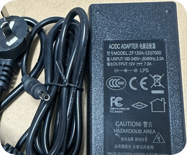 *Brand NEW*ZF120A-1207000 AC/DC Adapter 12V 7A 84W Power Supply Charger Transformer DC Barrel Connector Power